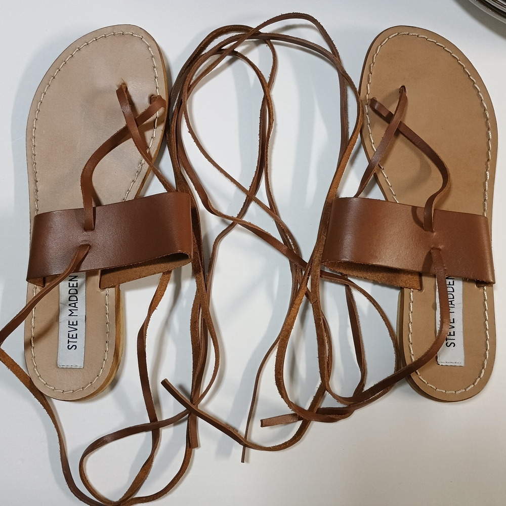 Steve Madden Brown Leather Gladiator Sandals